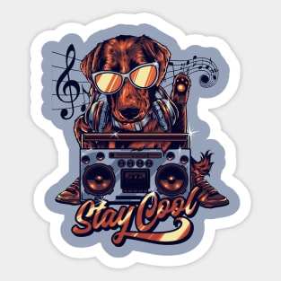 funny dog stay cool Sticker